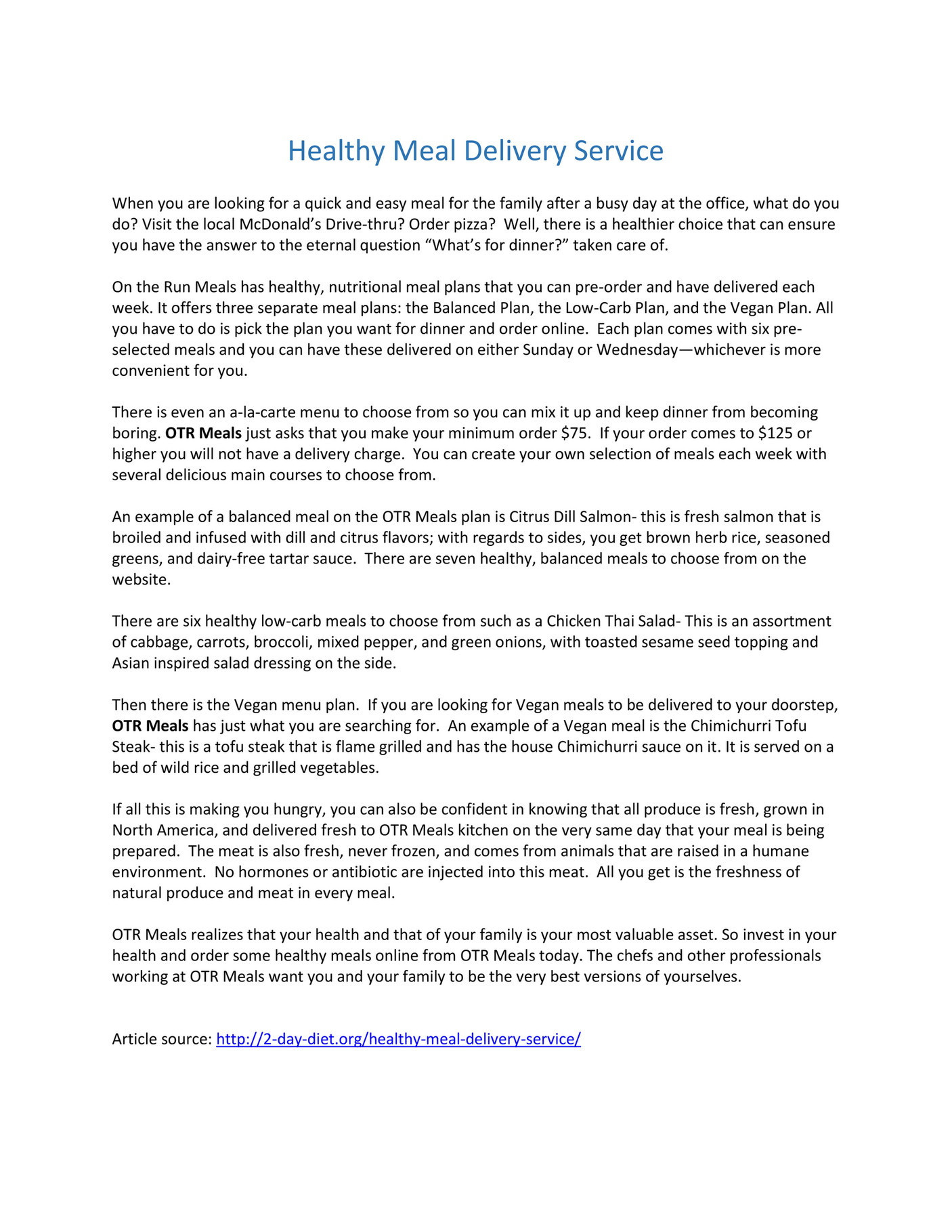 GIT Healthy Meal Delivery Service Page 1 Created with