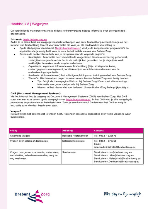 BrabantZorg - Introductiedocument Nieuwe Medewerkers_ Welkom Bij ...