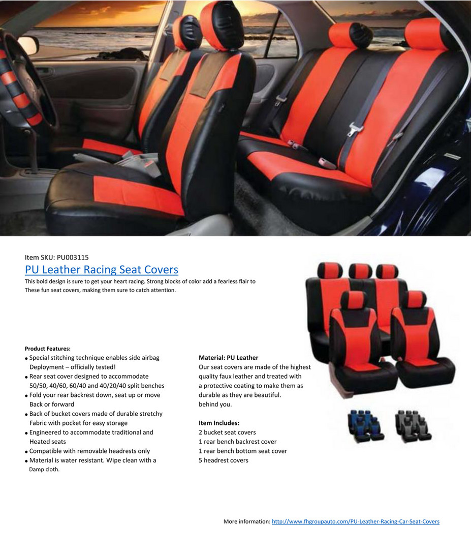 Fabric seat covers are still available in exciting colours for