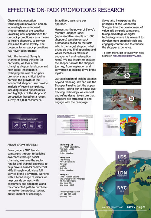 Company - Savvy Insight - On-pack Promotions Research - Page 1 ...