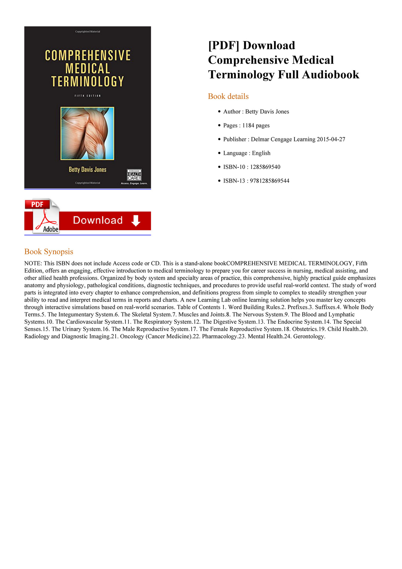 COMPREHENSIVE MEDICAL TERMINOLOGY PDF