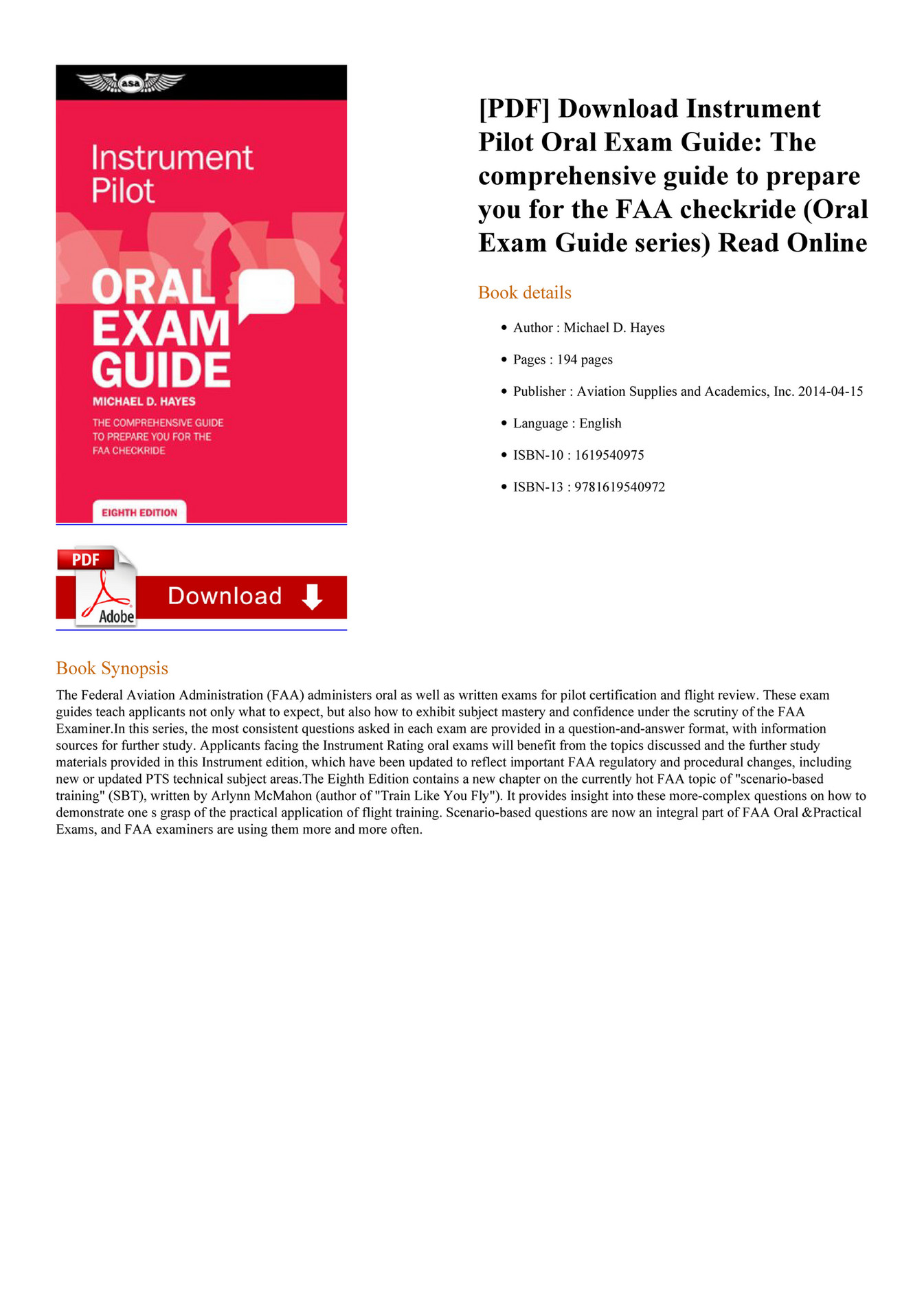 The Instrument Pilot Oral Exam Guide PDF – Your Key to Unlocking the Skies