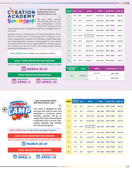 Lisle Park District's 2026 Winter-Spring Program Guide - Page 12-13