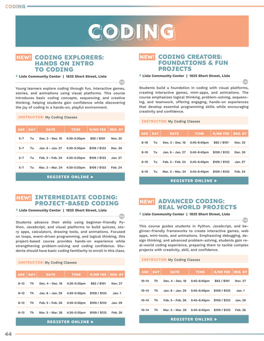 Lisle Park District's 2026 Winter-Spring Program Guide - Page 46-47