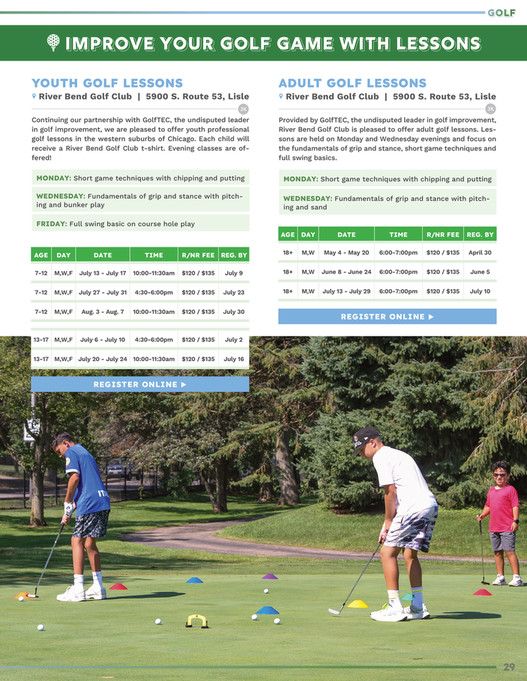 Golf Learning Program Lisle Park District's 2026 Summer Program Guide - Page 30-31