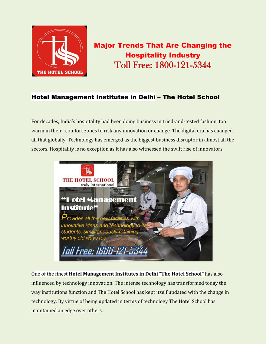The Hotel School Hotel Management Institutes In Delhi Page 2 3