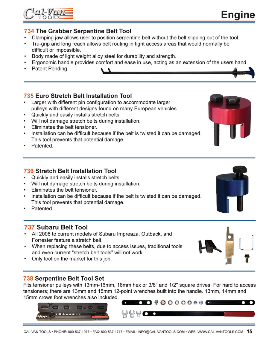 Automotive The Grabber Serpentine Belt Tool Calvan 734