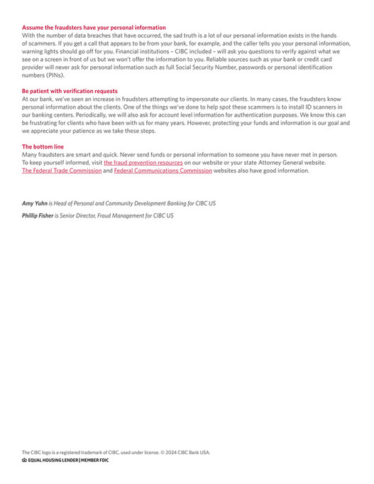 CIBC US - Fraud is a fact Learn how to protect yourself - Page 1