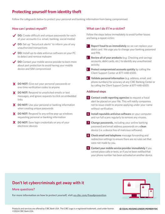 CIBC US - Protect Your Identity - Page 1