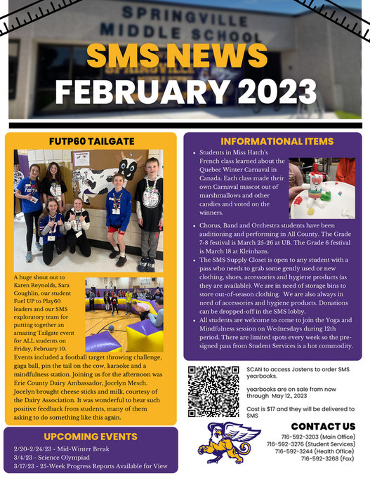 SpringvilleGriffith Institute Schools SMS February 2023 Newsletter