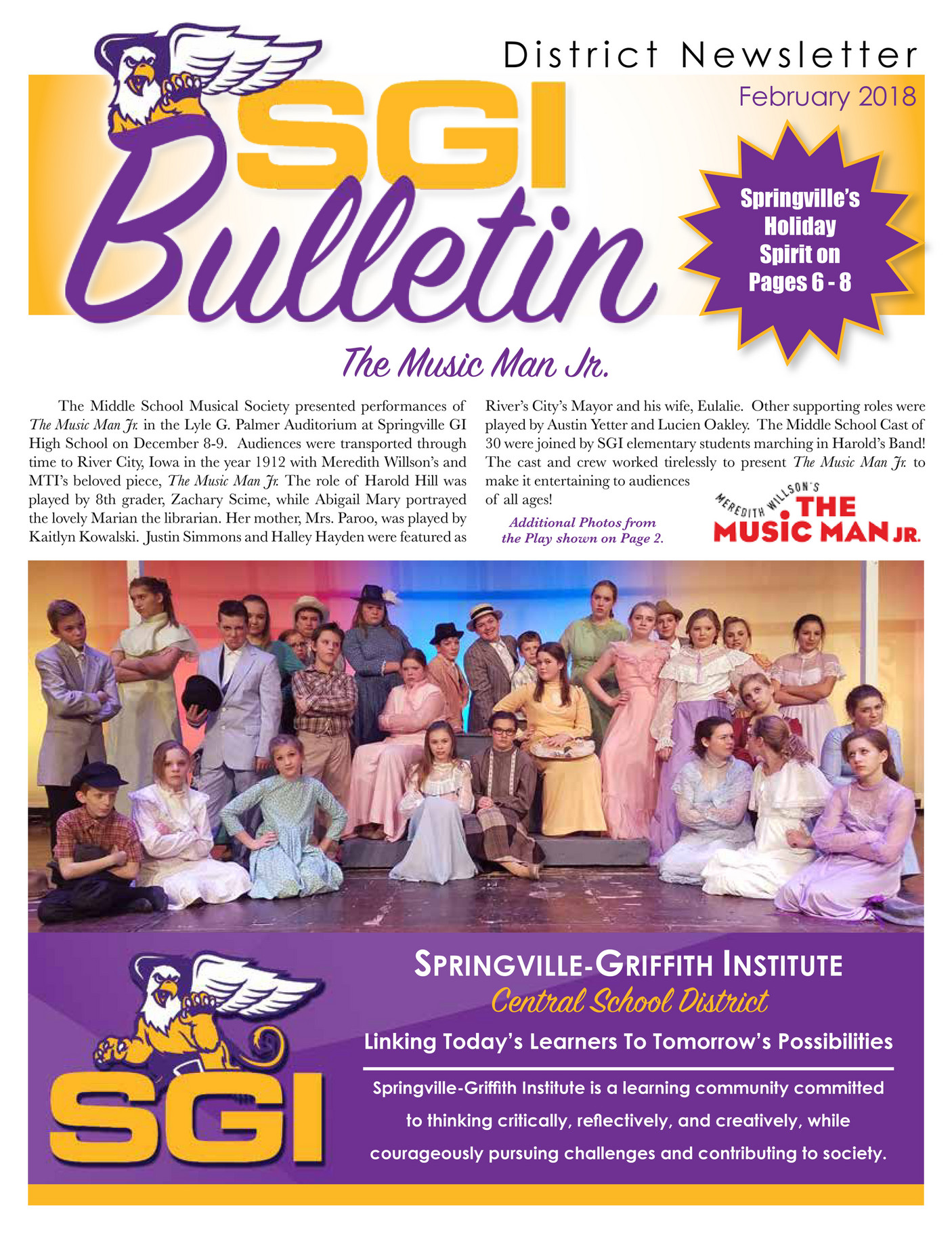 SpringvilleGriffith Institute Schools District Bulletin February