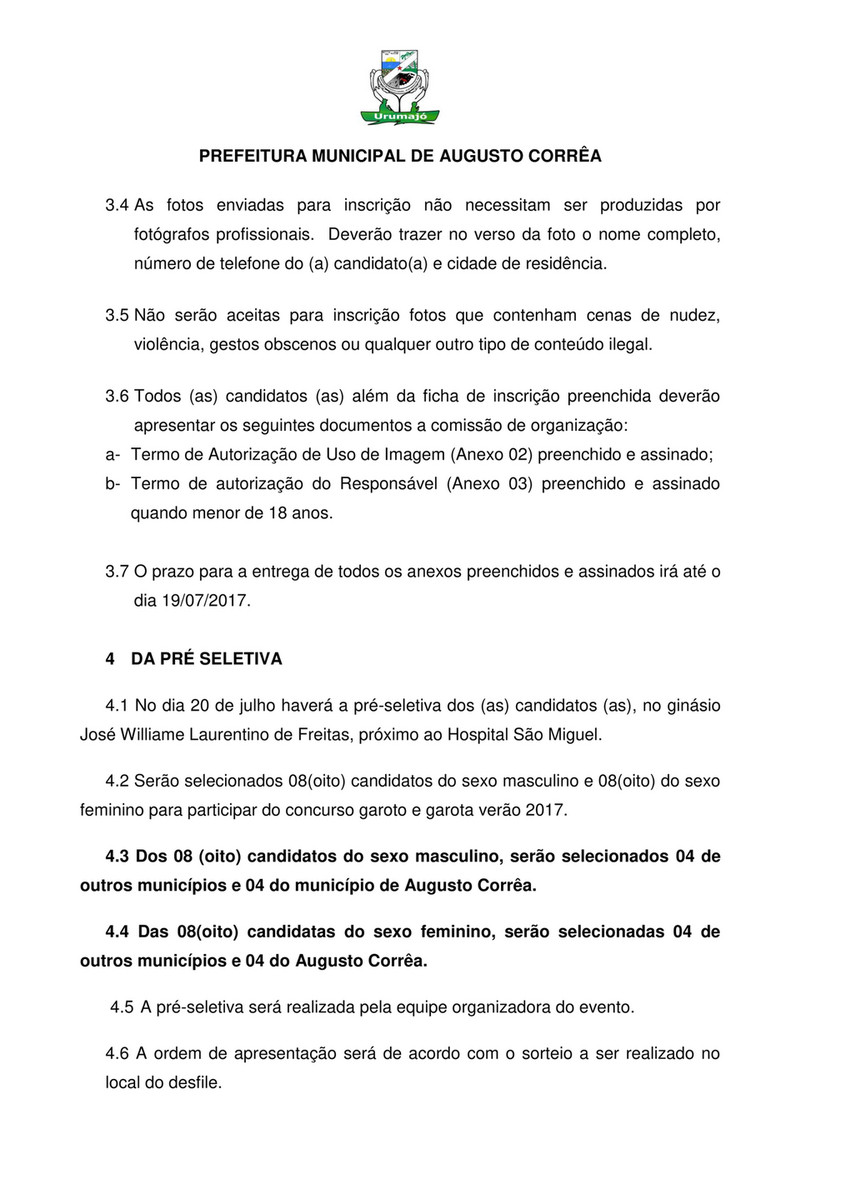 BRASIL - REGULAMENTO DO CONCURSO GAROTA E GAROTO VERÃO ANOIRÁ 2017 DE  AUGUSTO CORRÊA (1) - Page 2-3 - Created with Publitas.com