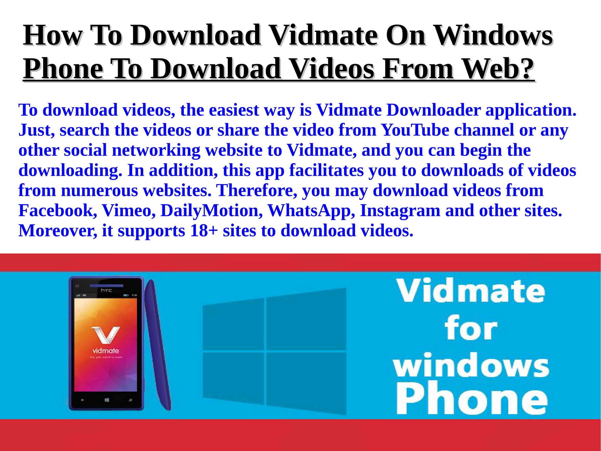 vidmate app for windows phone