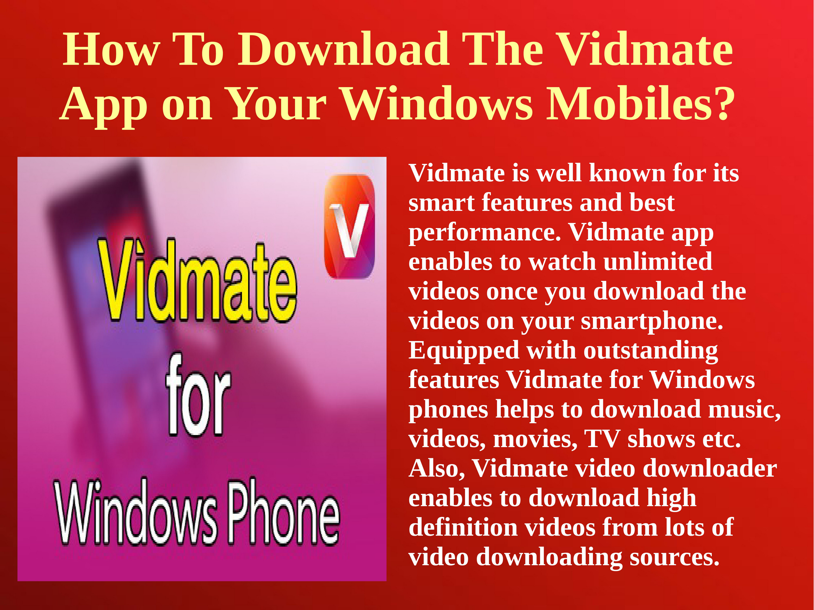 Vidmate Free Download