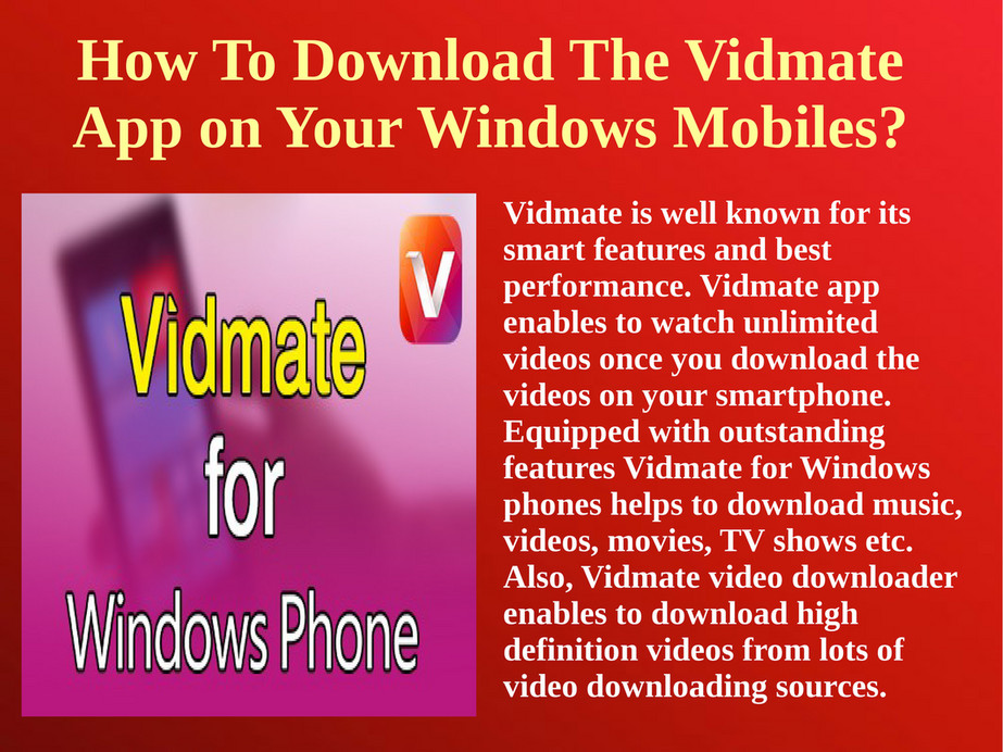 video downloader app | Download Vidmate Apk for Android