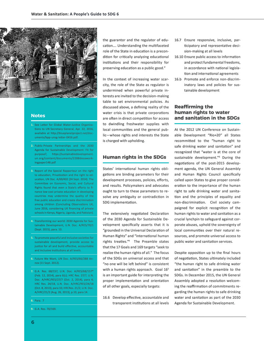 Cssp Water And Sanitation A Peoples Guide To Sdg 6 Eng Page 6 7 Created With Publitas Com