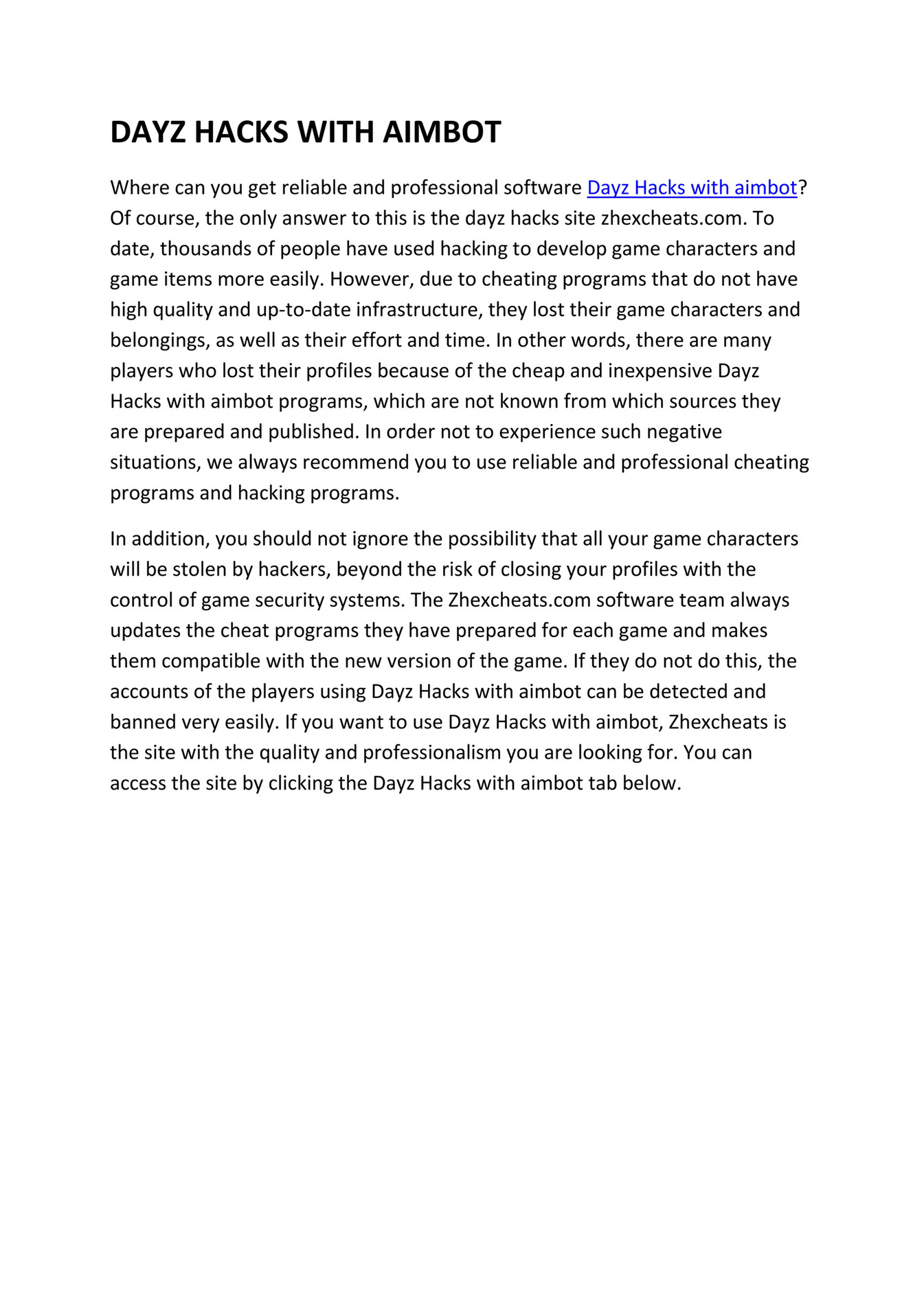 My publications Dayz Hacks with aimbot Page 1 Created with