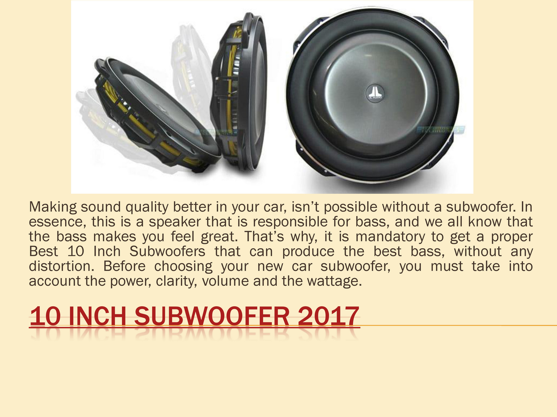 car speakers 10 Inch Subwoofer 2017 Page 1 Created with