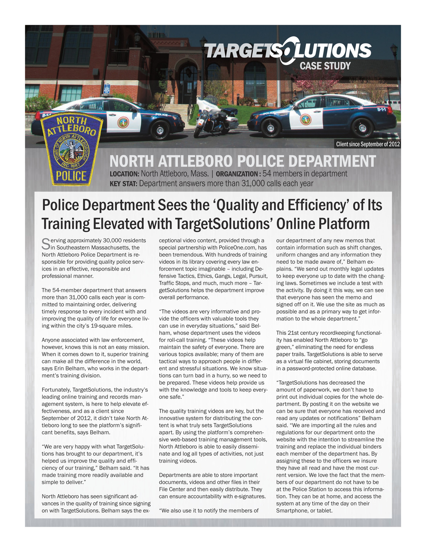 TargetSolutions North Attleboro Police Department Success Story Page 1