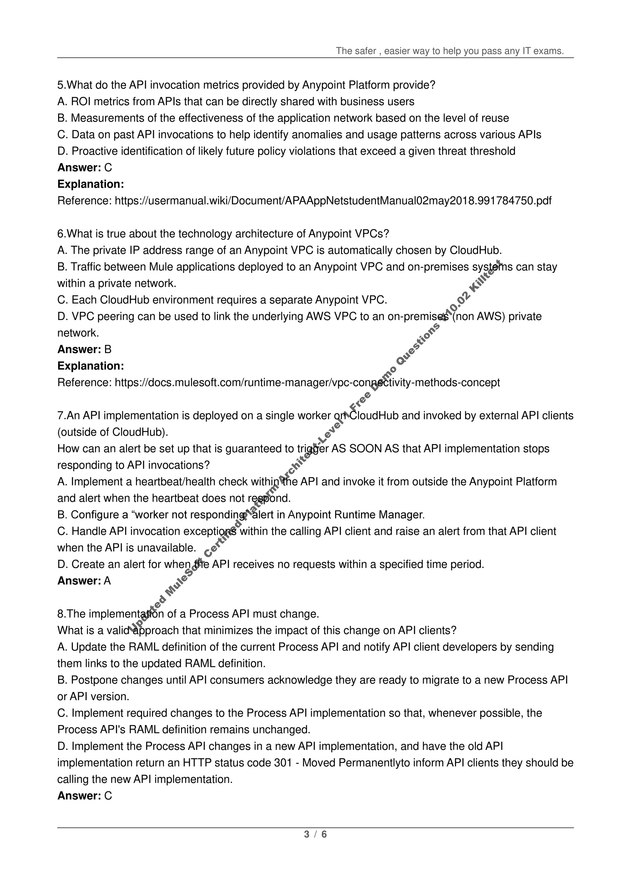 Killtest - Updated MuleSoft Certified Platform Architect-Level 1 Free Demo  Questions V10.02 Killtest - Page 1 - Created with Sns-Brigh10