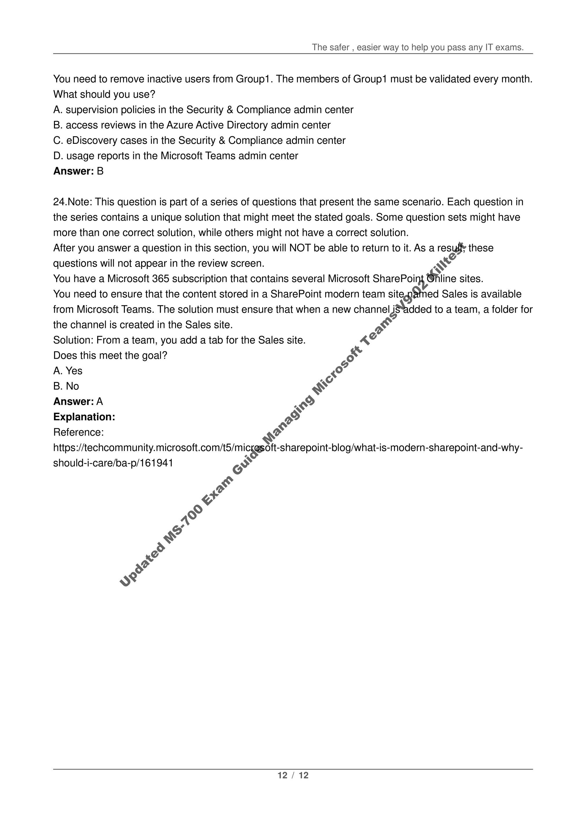 MS-700 Online Prüfung