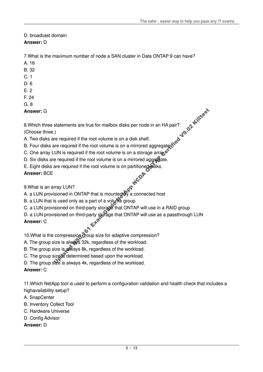 Killtest Updated Ns0 161 Exam Guide Netapp Ncda Ontap Certified V9 02 Killtest Page 2 3 Created With Publitas Com