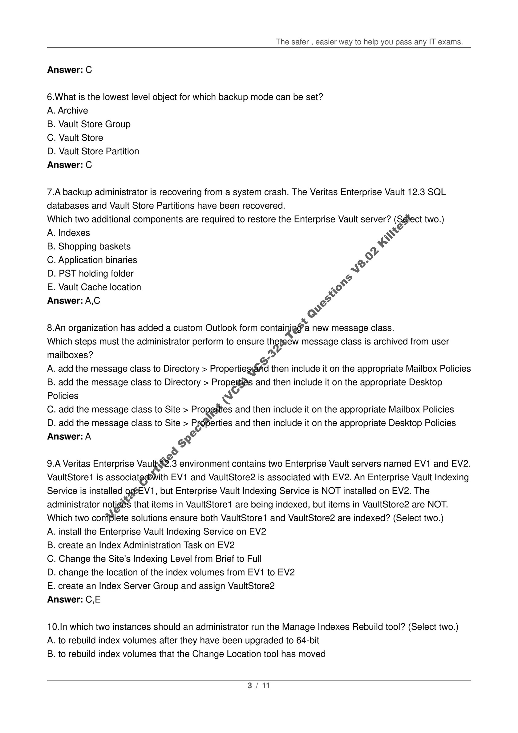 Killtest Veritas Certified Specialist Vcs Vcs 324 Test Questions V8 02 Killtest Page 2 3 Created With Publitas Com