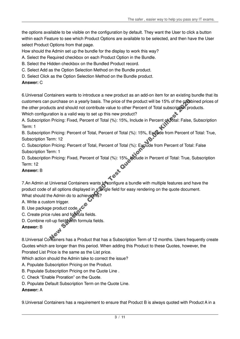 Killtest - New Salesforce CPQ-201 Test Questions V8.02 Killtest 2020 - Page  2-3 - Created with Sns-Brigh10