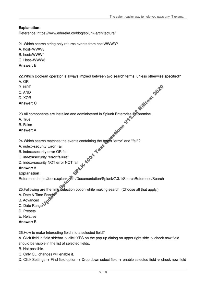 SPLK-1005 Online Test