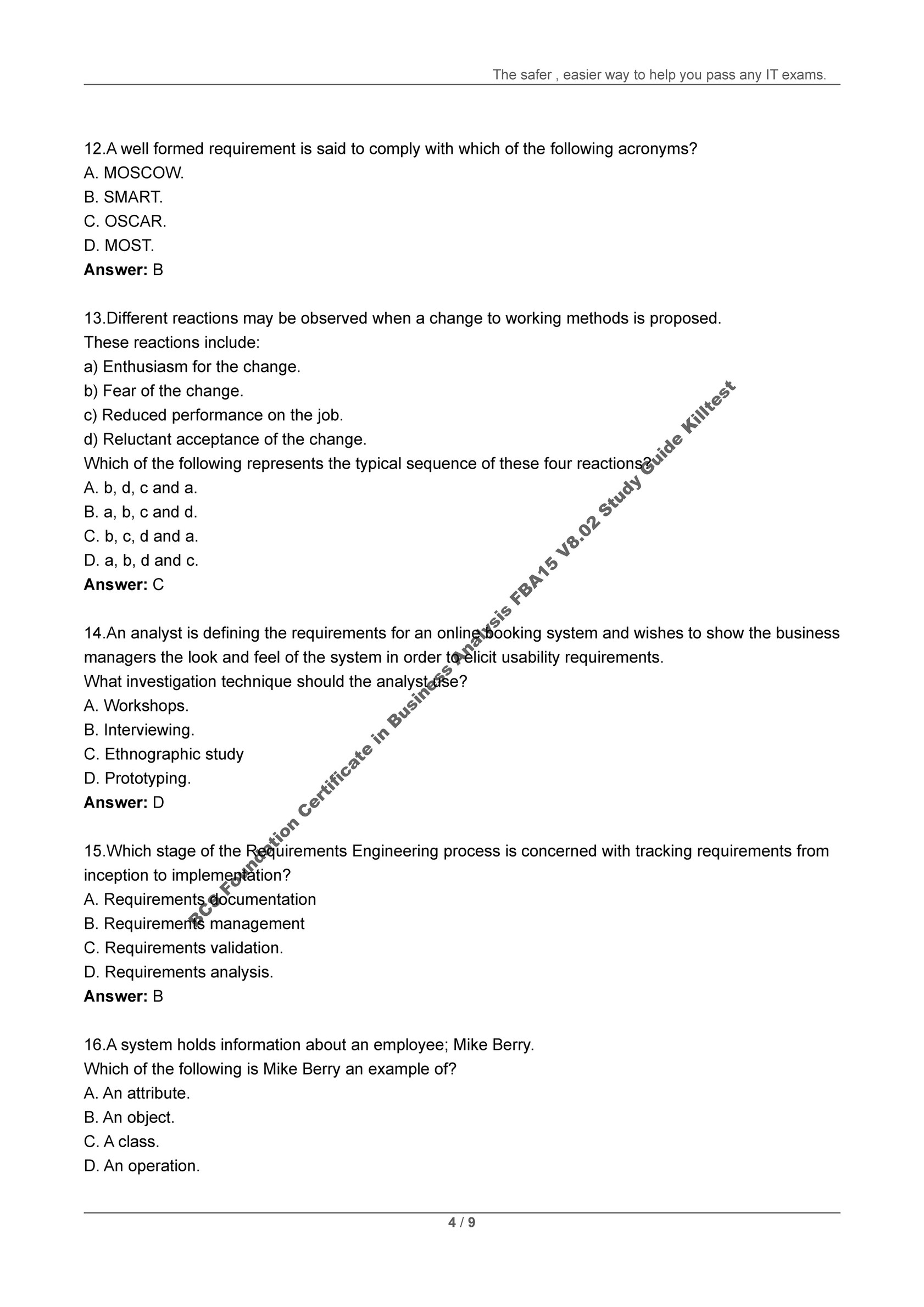 FBA15 Reliable Practice Materials