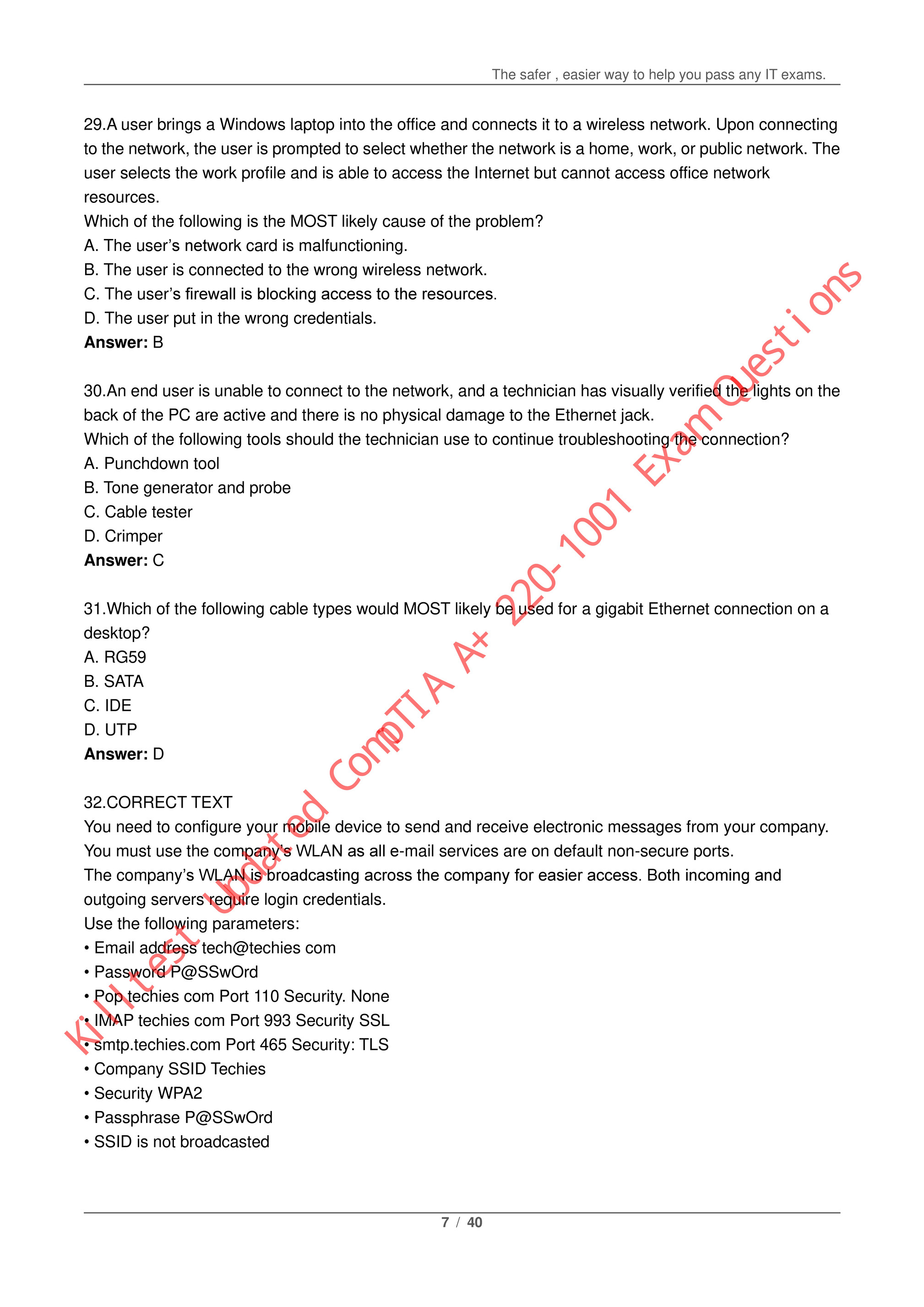 Reliable 220-1001 Test Duration