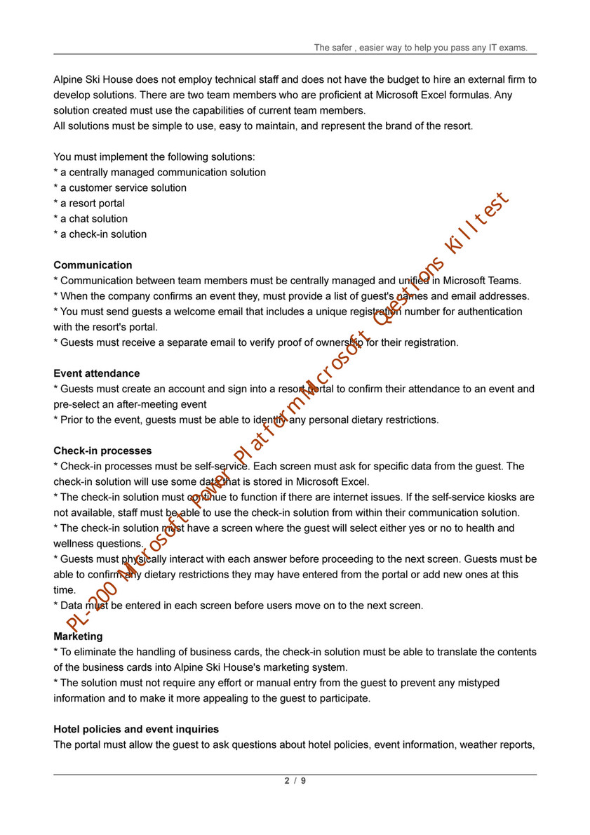 Killtest - Killtest Microsoft PL-200 Exam Practice Test V9.02 - Page 2-3 -  Created with Sns-Brigh10