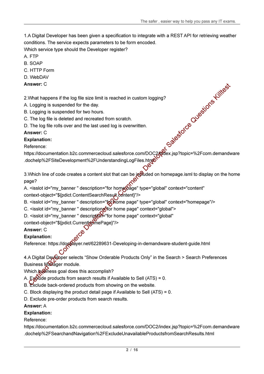 B2C-Commerce-Developer Test Cram Pdf