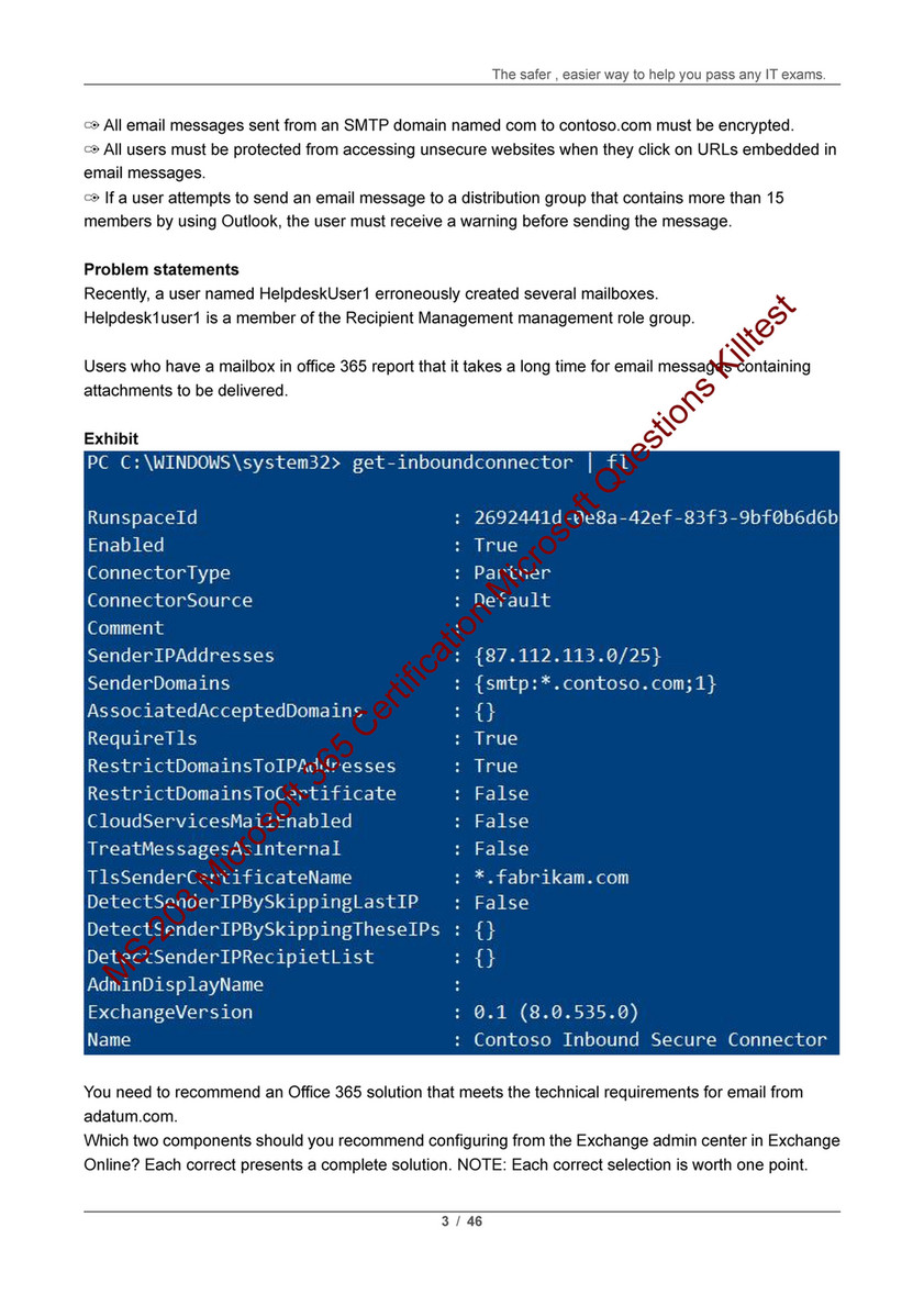 Valid MS-203 Exam Testking