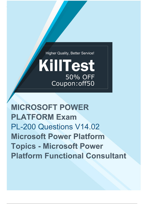 Killtest - Microsoft PL-200 Exam Questions Updated - Pass PL-200 Exam Sns-Brigh10