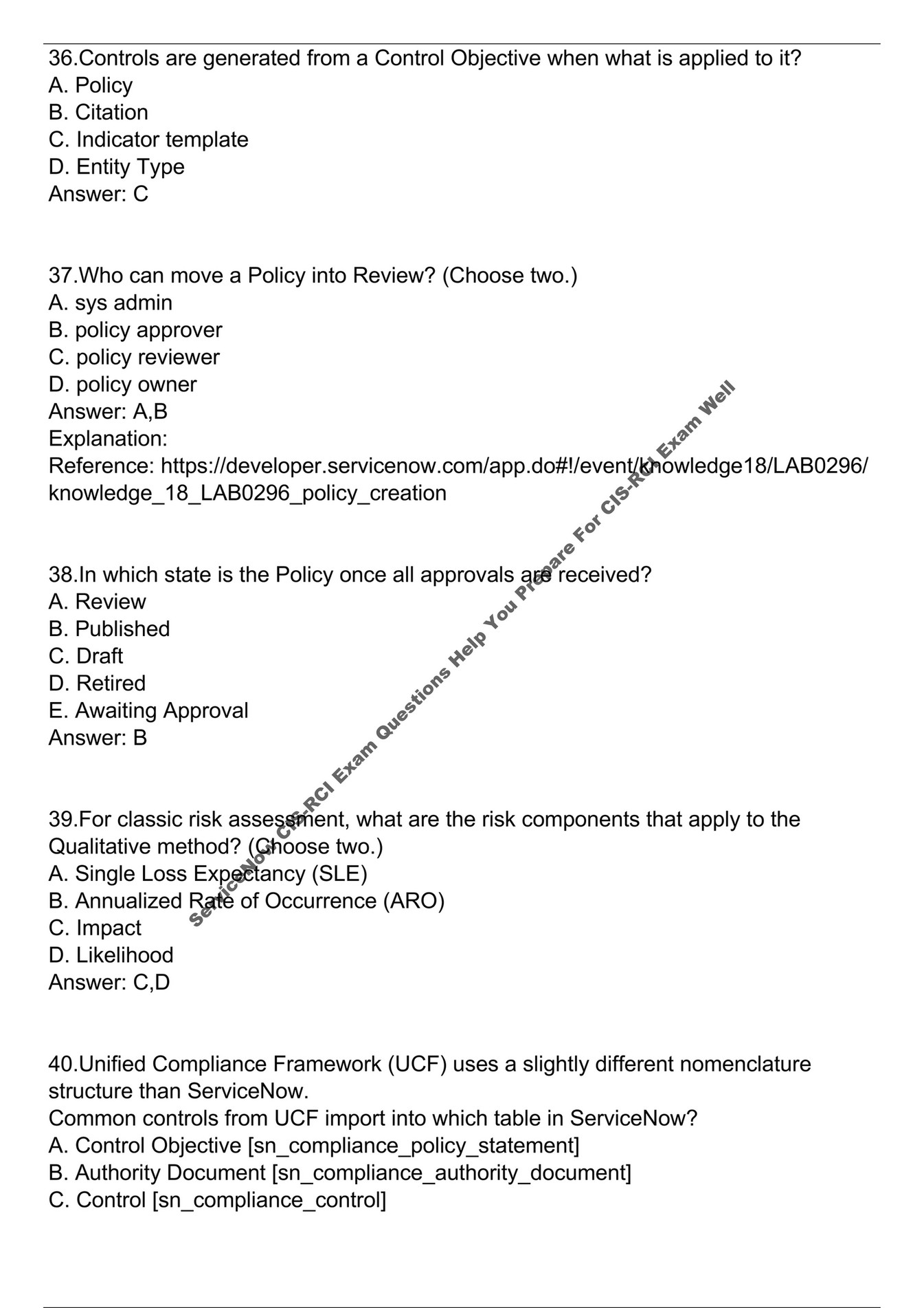 CIS-RCI Online Test