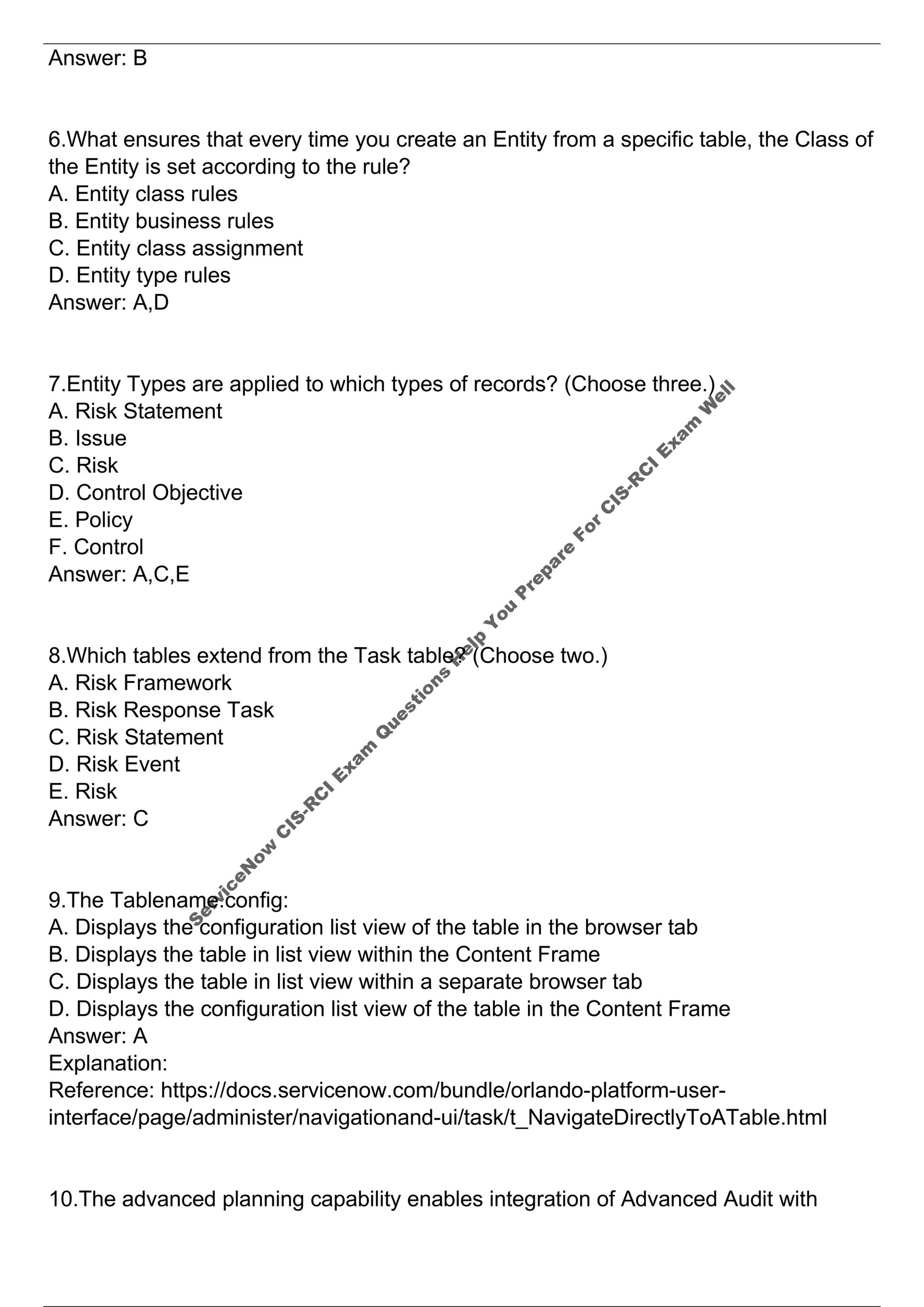 CIS-RCI Tests
