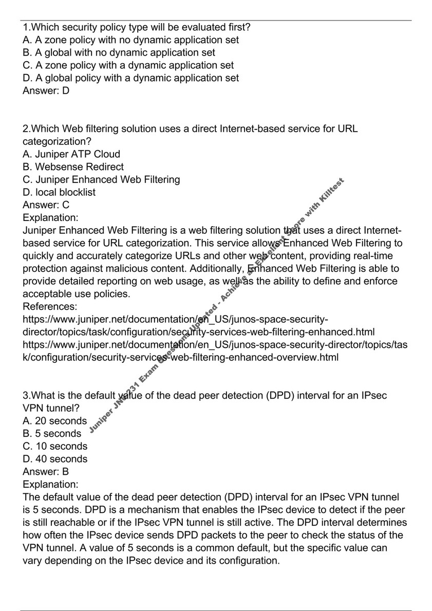 JN0-231 Zertifizierungsantworten