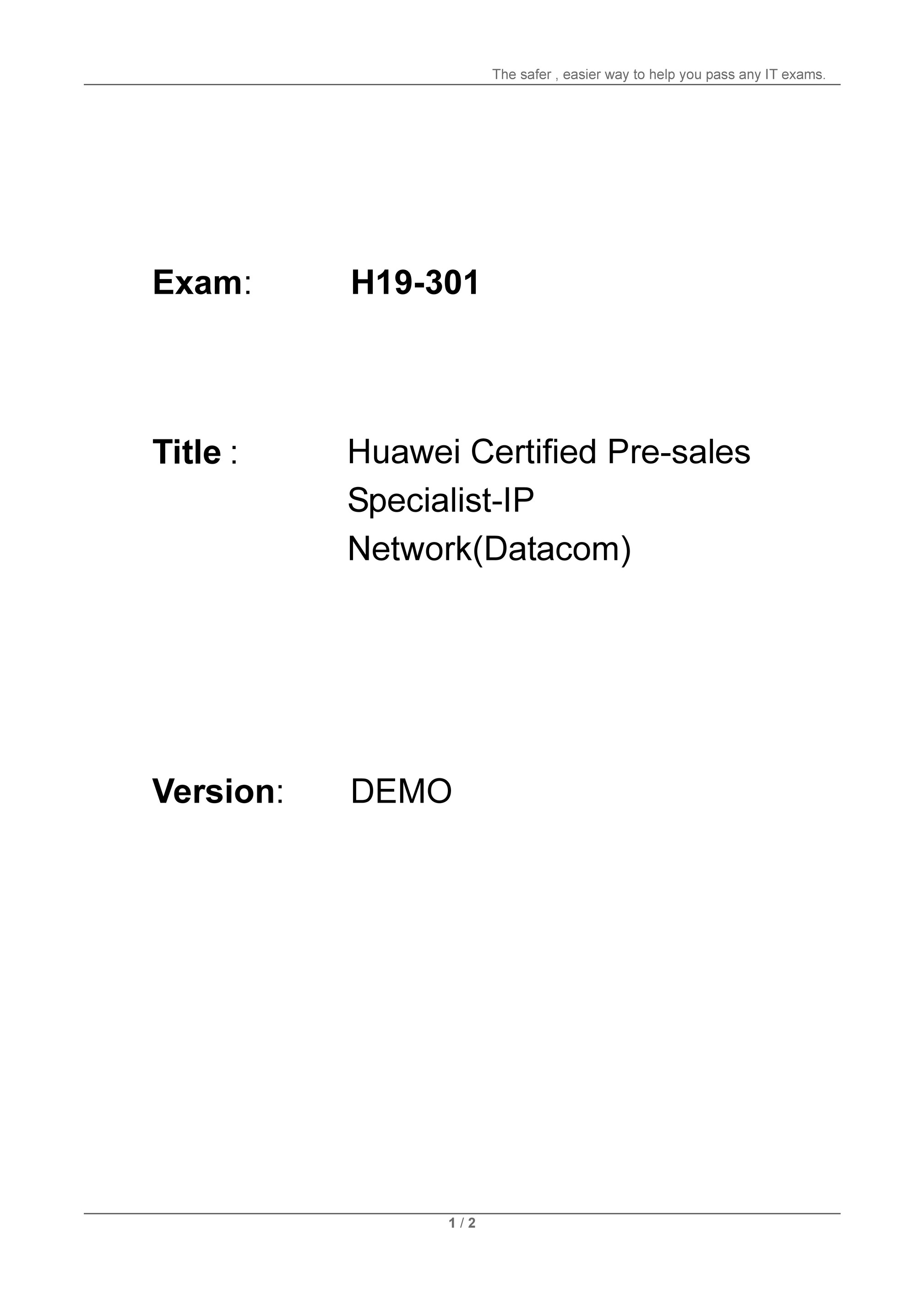 Killtest - Huawei HCPA-IP Network (Datacom)-ENU H19-301-ENU Practice Exam -  Page 4 - Created with Sns-Brigh10