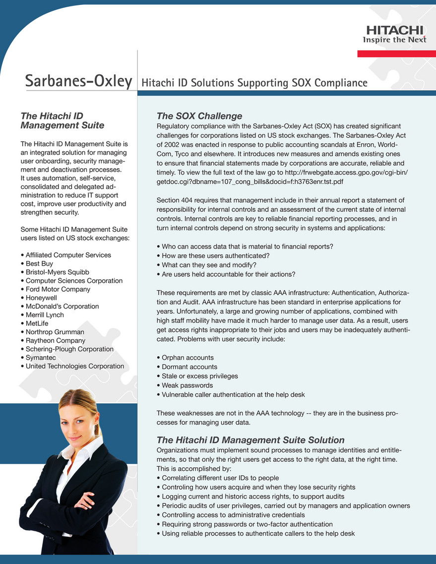 Hitachi Id Sox Sarbanes Oxley Brochure Page 1 Created With