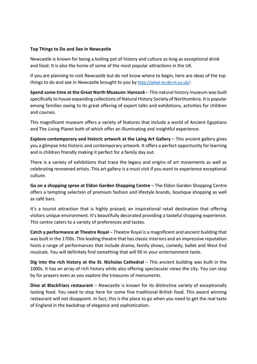 My Publications Top Things To Do And See In Newcastle Page 2