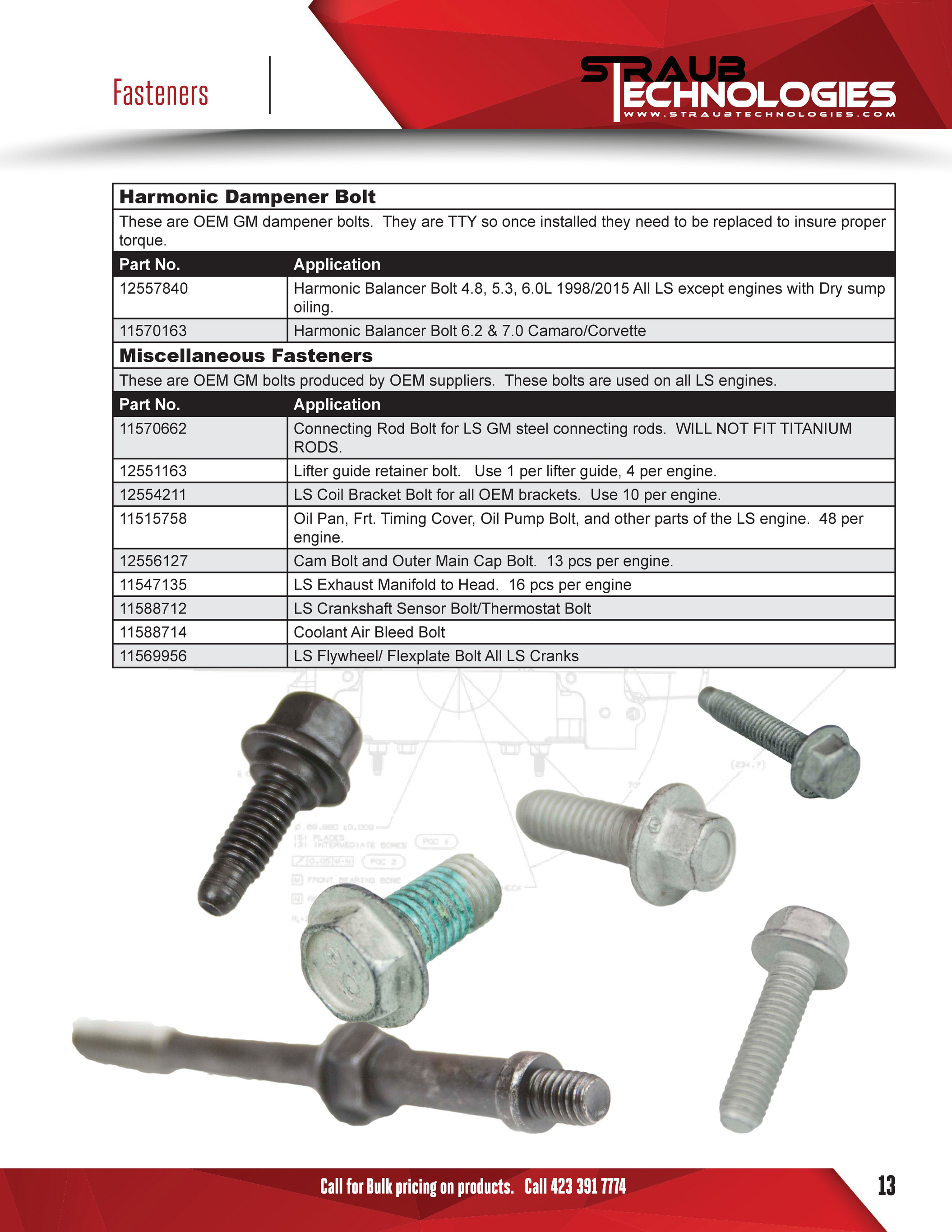 Straub Retaining Bolt LS Lifter Guide Straub Retaining Bolt LS Lifter Guide