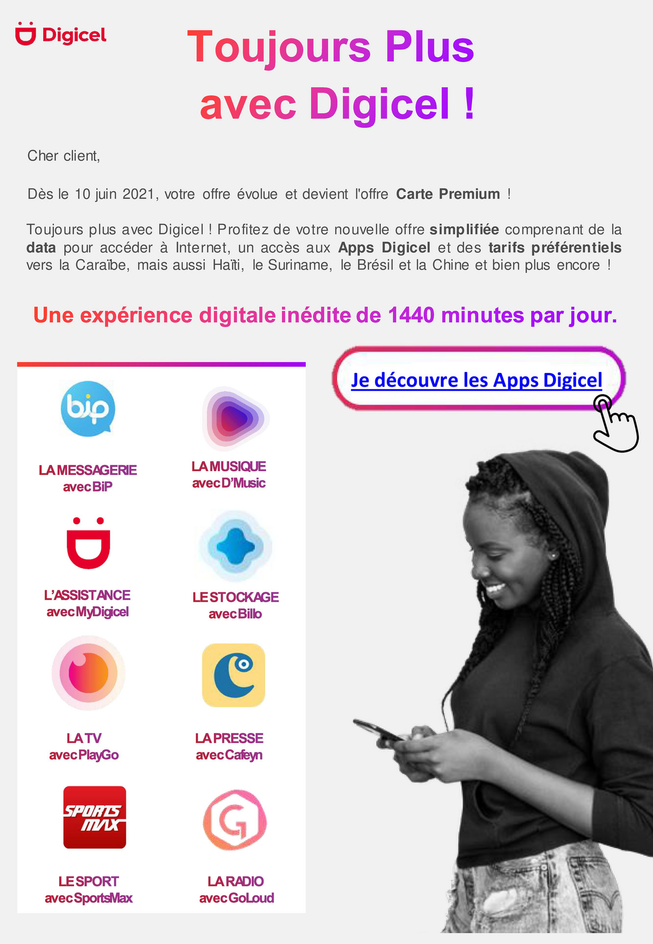 comment faire un plan international sur digicel