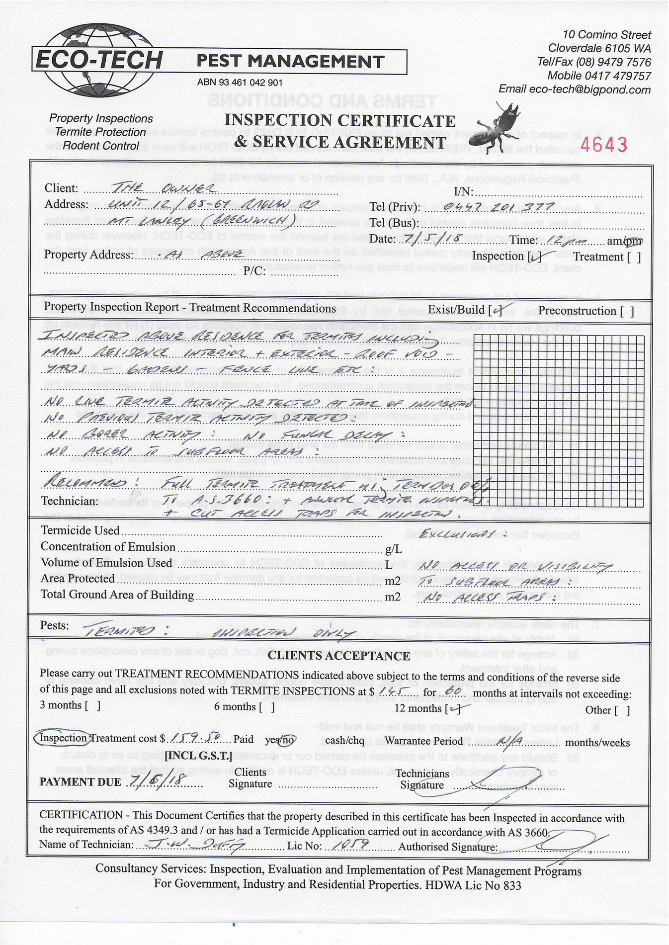 Teamiaconi 070518 Unit 12 Pest Inspection Report Page 1 Created With 2250