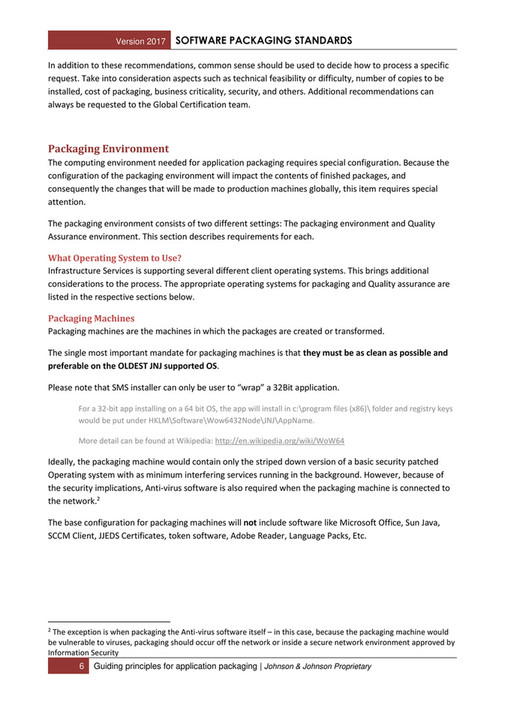 JNJ Appstore - Software Packaging Standards - Page 6-7 - Created with ...