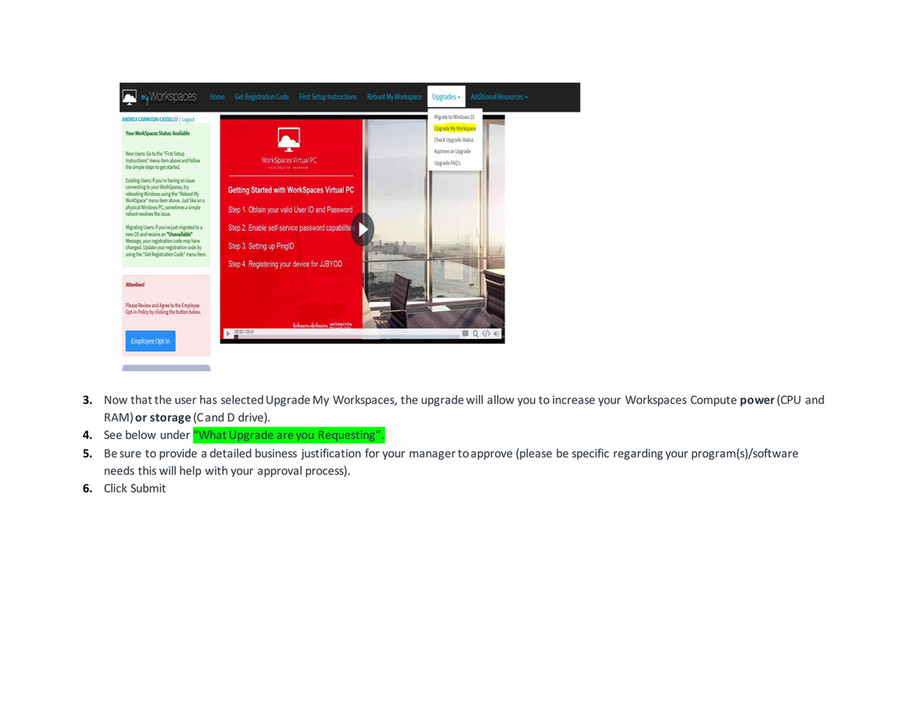 JNJ Appstore myWorkspaces Upgrade User Guide Page 3 Created with