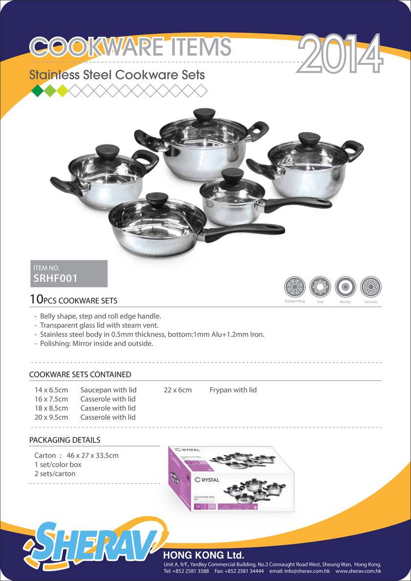  18 Piece 18/10 Belly Shaped Cookware Set w