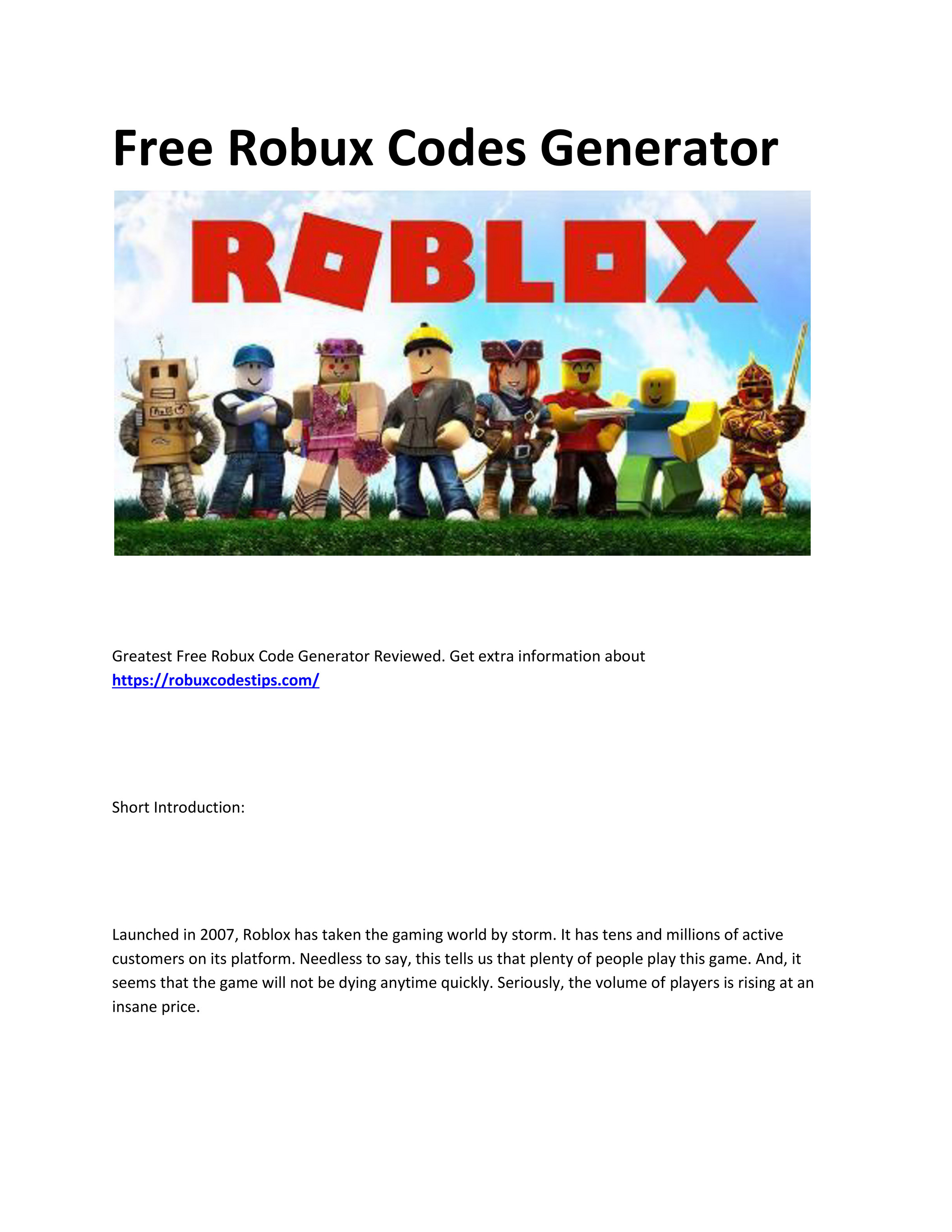 Free Robux Codes Generator 2020 5k Free Rubox Daily Page 1 Created With Publitas Com - daily robux codes