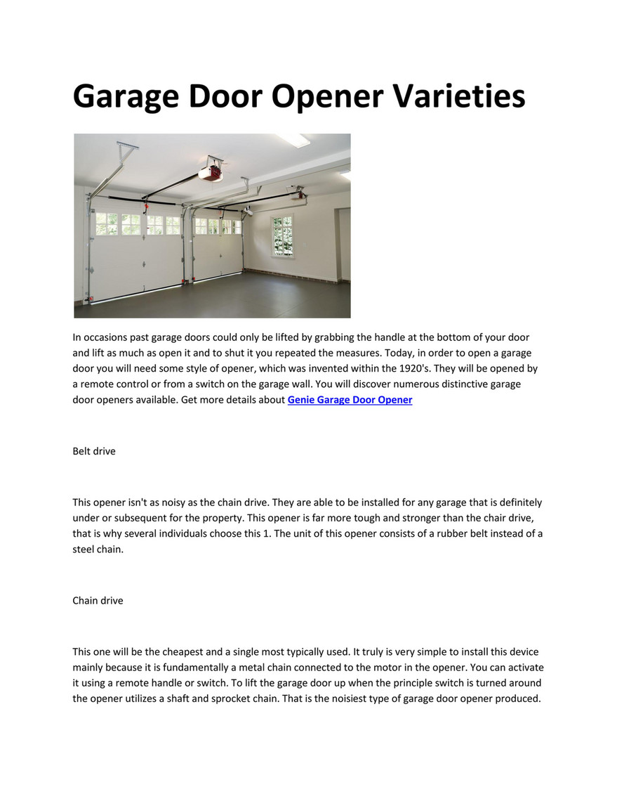 My Publications Genie Garage Door Opener Page 1 Created With