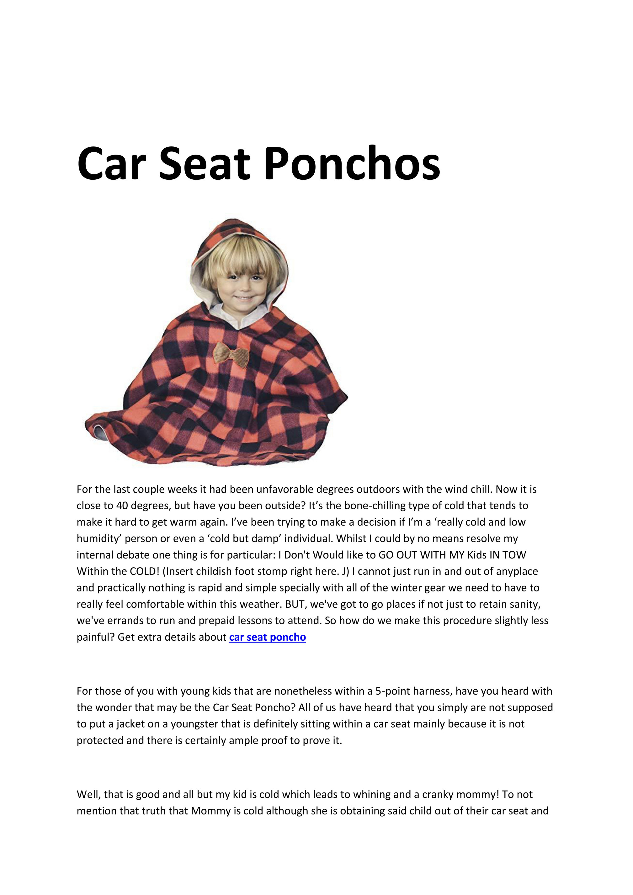 best car seat poncho